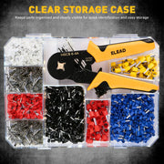 ELEAD 2180PCS Ferrule Crimping Tool Kit Wire Ferrules Ratchet Crimper AWG 23-7 V465-70194