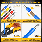 ELEAD 2180PCS Ferrule Crimping Tool Kit Wire Ferrules Ratchet Crimper AWG 23-7 V465-70194