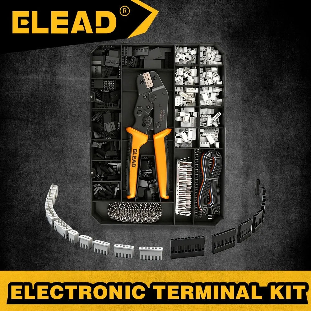 ELEAD 2020Pcs Ratcheting Crimp Tool w/ 2.54mm XH Connector Kit Arduino PCB V465-70195