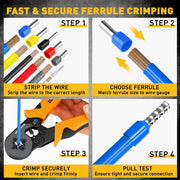 ELEAD 1188Pcs Ferrule Crimping Tool Kit w/ Automatic Wire Stripper & Crimper V465-70196