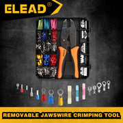 200-PIece Ratchet Wire Crimping Tool Kit Ferrule Terminal Crimper Pliers 5 Jaws V465-70197