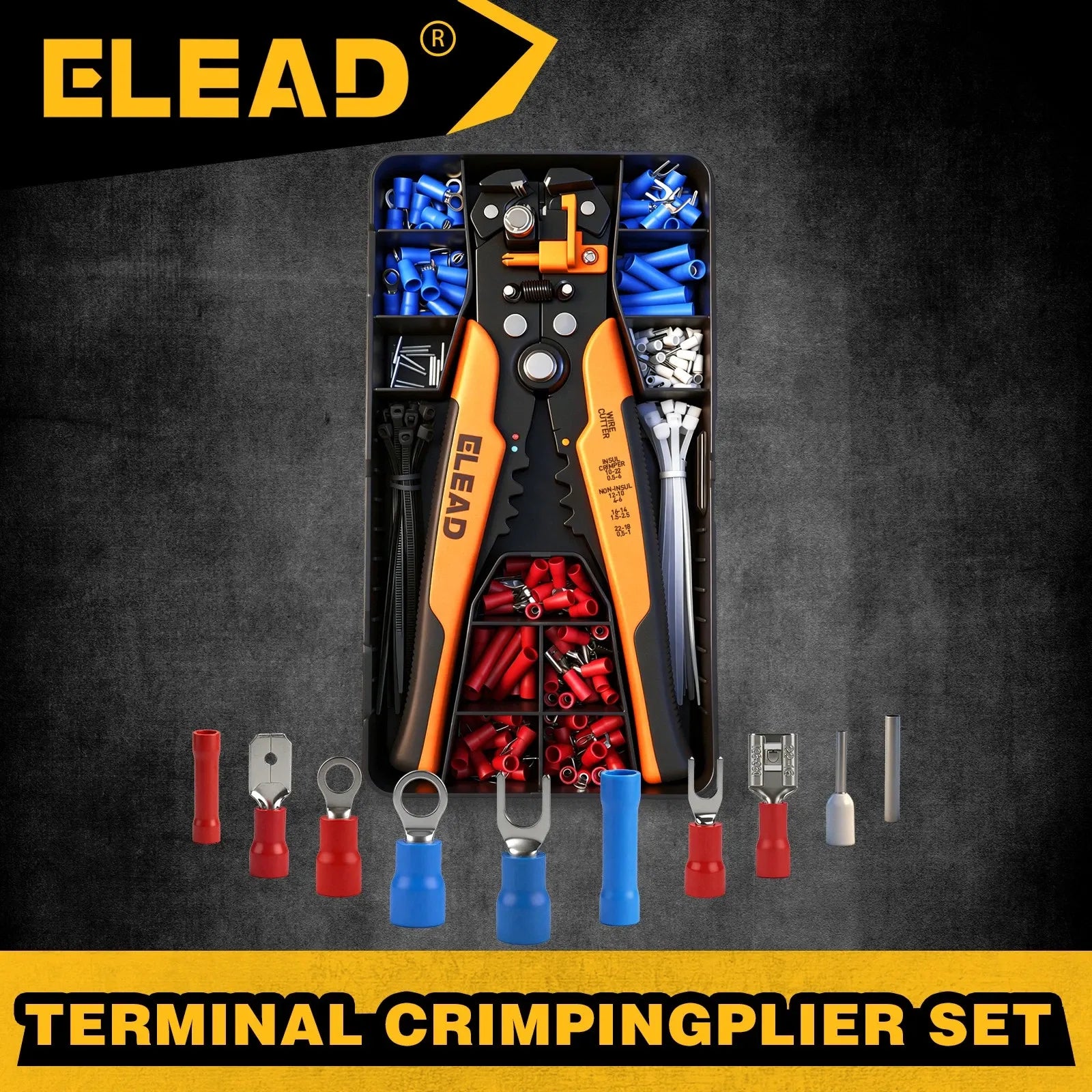 ELEAD 321Pcs Electrical Wire Connectors Kit Assorted Terminals Ferrules Set V465-70198