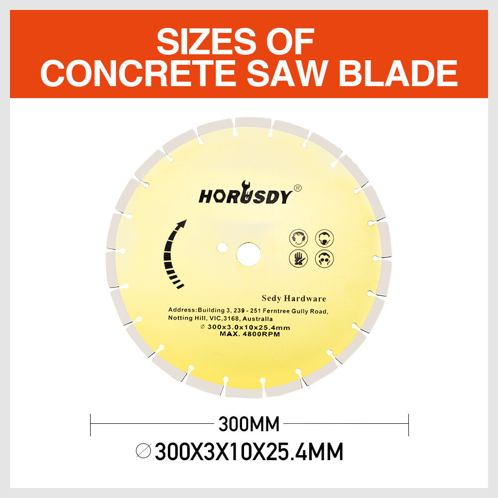 300mm/12" Concrete Saw Blade Masonry Cutting Disc Circular Diamond Stone Cutter V465-79342-AU-2