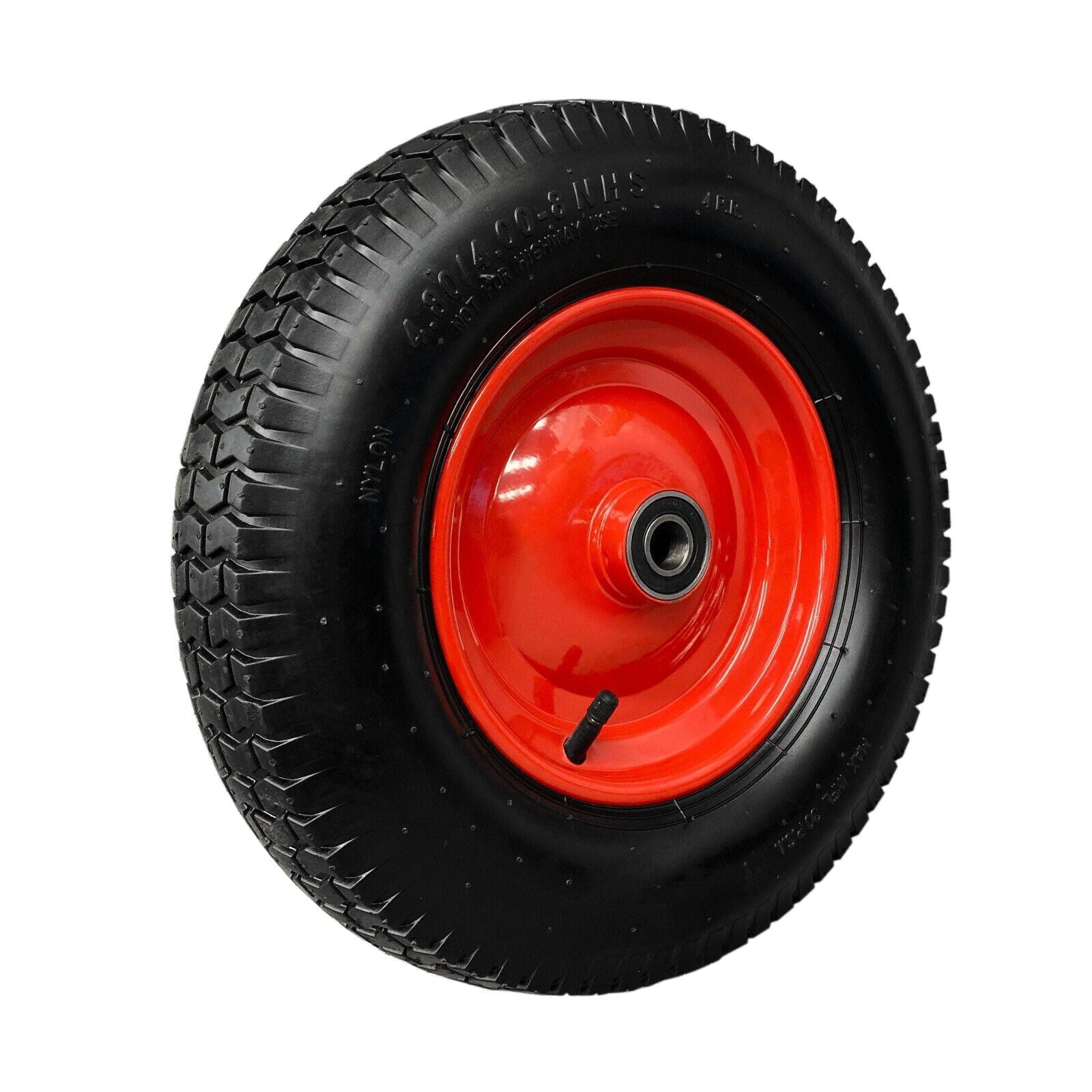 16" Wheelbarrow Trolley Wheel 4.80 4.00-8 Pneumatic Tyre 25.4mm Bore Tire Steel V465-80013