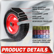 16" Wheelbarrow Trolley Wheel 4.80 4.00-8 Pneumatic Tyre 25.4mm Bore Tire Steel V465-80013