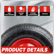 16" Wheelbarrow Trolley Wheel 4.80 4.00-8 Pneumatic Tyre 25.4mm Bore Tire Steel V465-80013