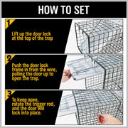 VaKa Animal Trap Cage Humane Live Steel Catch Possum Fox Rat Cat Rabbit Bird V465-80201