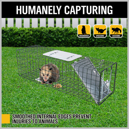 VaKa Animal Trap Cage Humane Live Steel Catch Possum Fox Rat Cat Rabbit Bird V465-80201