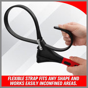 2x Rubber Strap Wrench Adjustable DIY Plumber Jars Hose Pipe Oil Filter Opener V465-81025