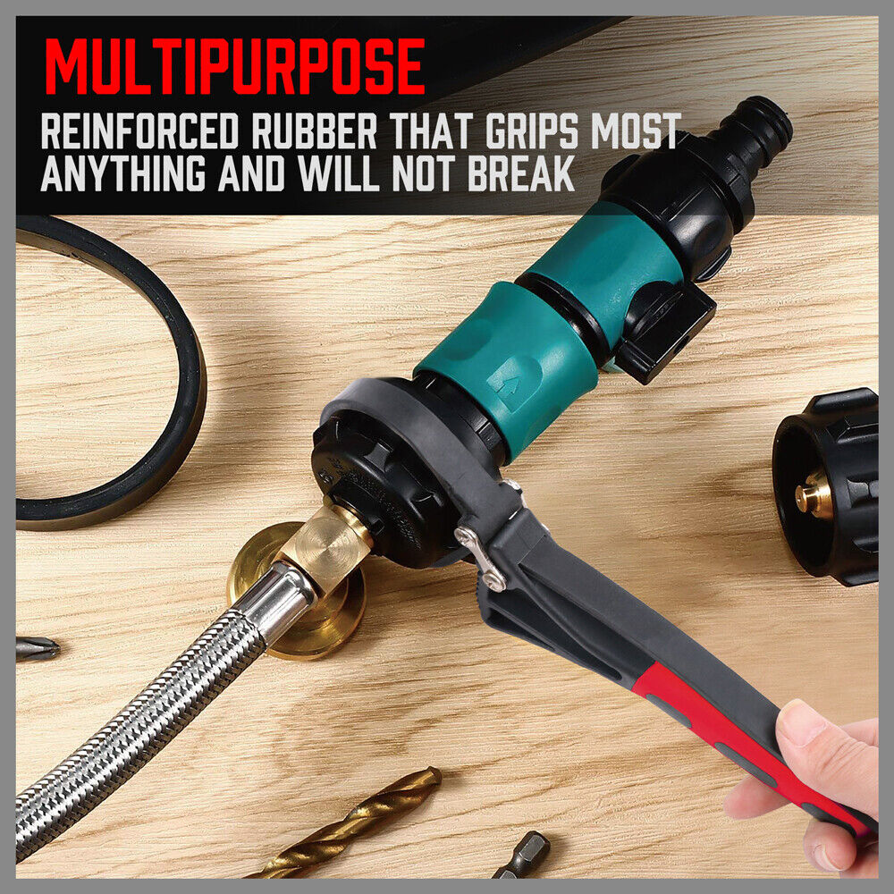 2x Rubber Strap Wrench Adjustable DIY Plumber Jars Hose Pipe Oil Filter Opener V465-81025