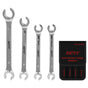 SEDY 4Pc Flare Nut Wrench Set Offset End Spanner Metric CR-V Steel Storage Pouch V465-81026