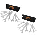 HORUSDY Super Thin 18Pc Wrench Set Open End Spanner 3mm CRV Metric & SAE w Pouch V465-81032