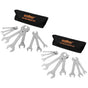 HORUSDY Super Thin 18Pc Wrench Set Open End Spanner 3mm CRV Metric & SAE w Pouch V465-81032