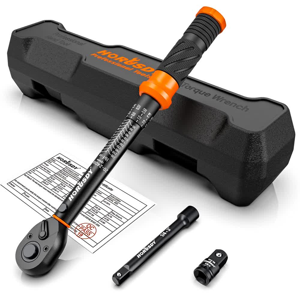 3Pc 1/4" Drive Click Torque Wrench Ratchet Socket Adaptor Extension WorkShop V465-81035