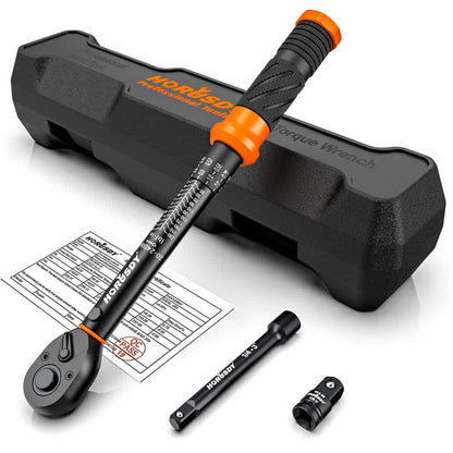3Pc 1/4" Drive Click Torque Wrench Ratchet Socket Adaptor Extension WorkShop V465-81035