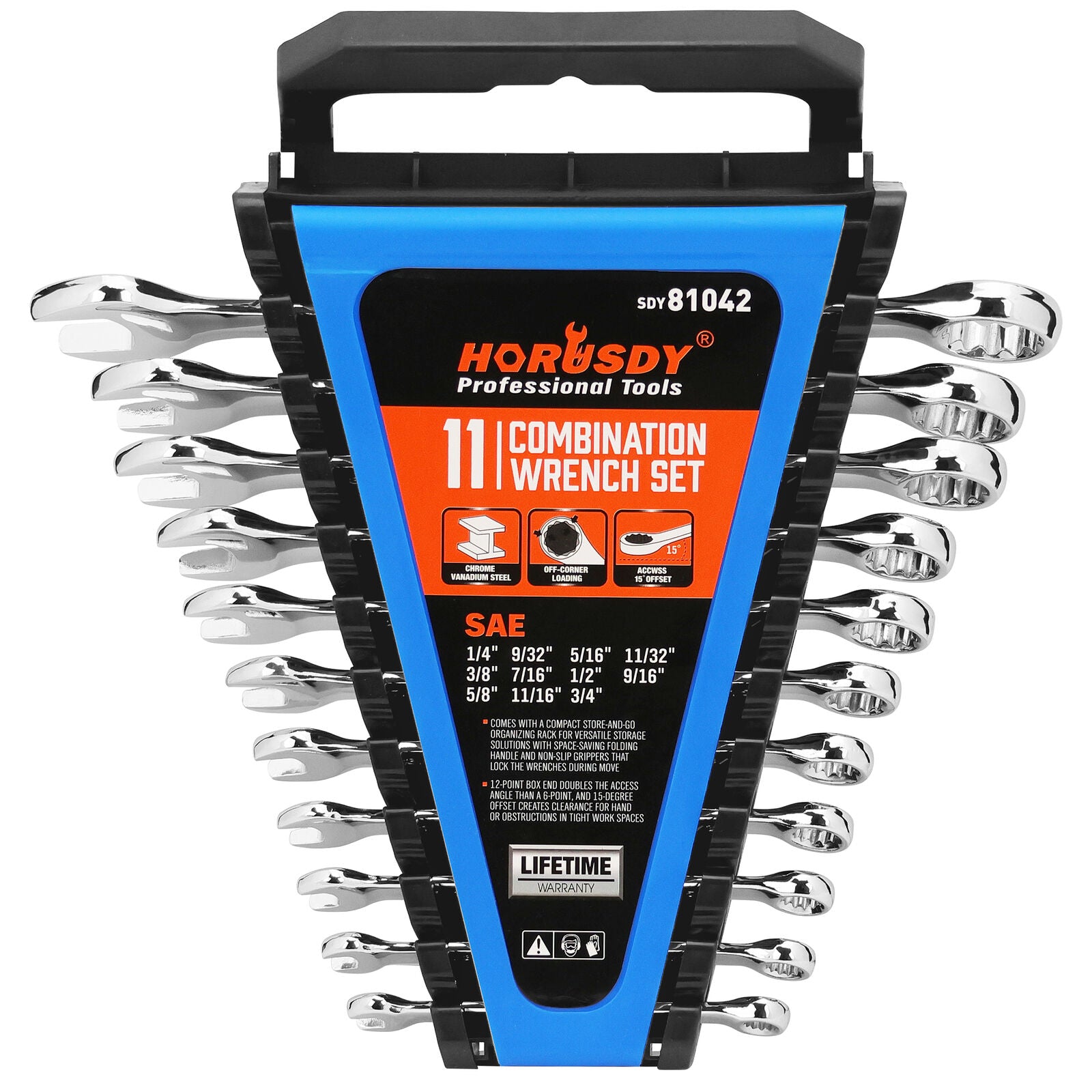 11Pcs Imperial Combination Spanner Ring Open End Ended Combo Wrench 12 Point V465-81042