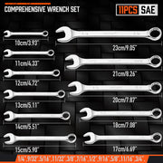 11Pcs Imperial Combination Spanner Ring Open End Ended Combo Wrench 12 Point V465-81042
