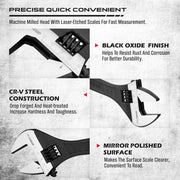 SEDY 4Pc Adjustable Wrench Set Shifter Heavy Duty SAE & Metric Household Repair V465-81046