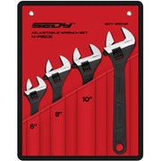 SEDY 4Pc Adjustable Wrench Set Shifter Heavy Duty SAE & Metric Household Repair V465-81046