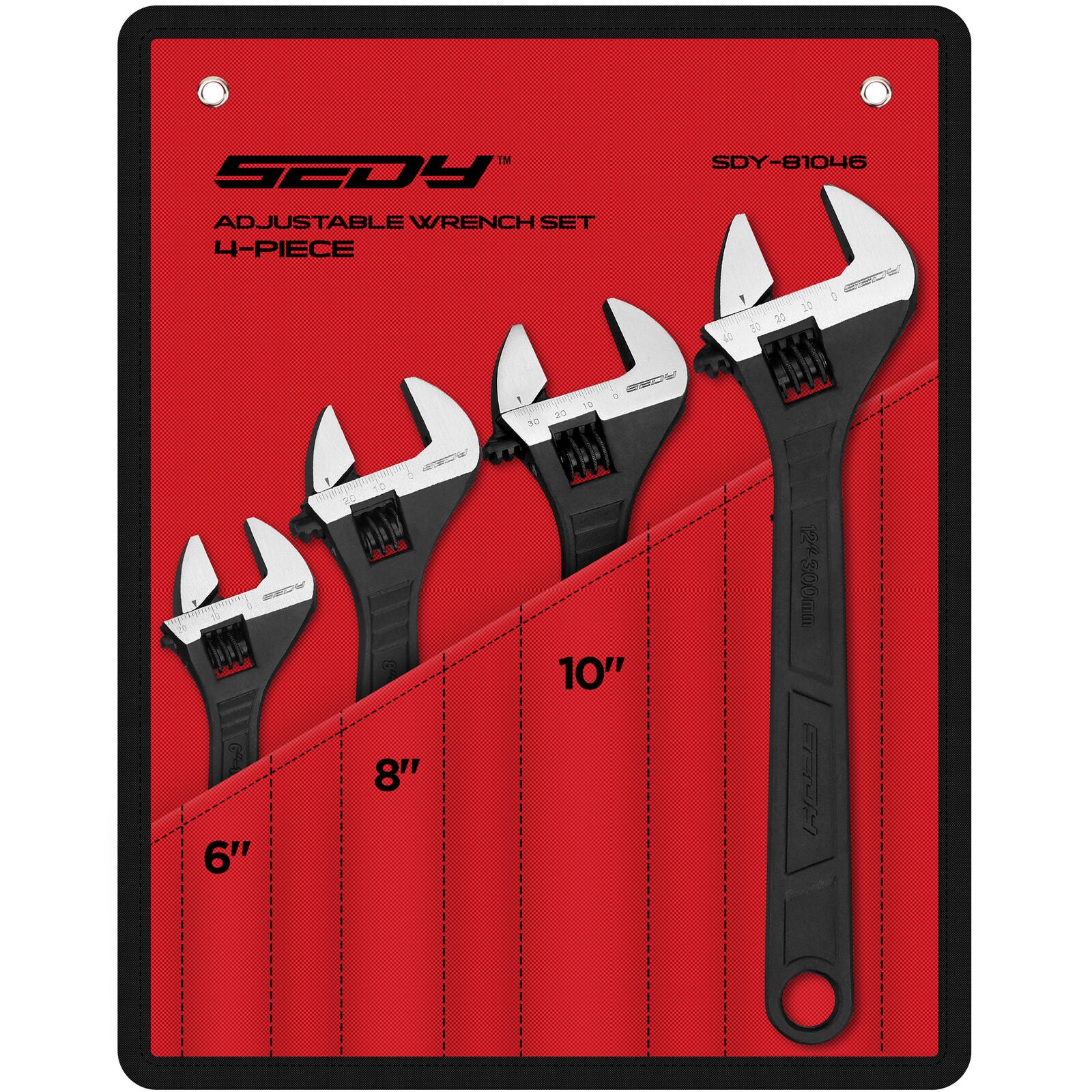 SEDY 4Pc Adjustable Wrench Set Shifter Heavy Duty SAE & Metric Household Repair V465-81046