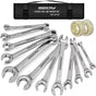 12-Piece Flare Nut Spanner Set Teflon Tape Metric & SAE Brake Line Repairing V465-81129
