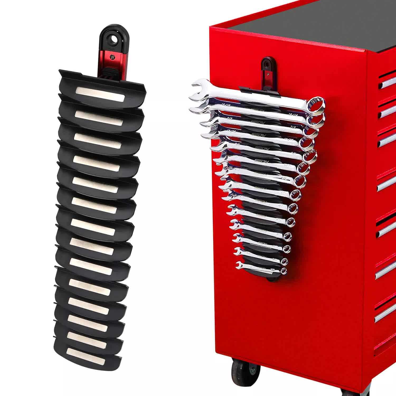 14 Slots Magnetic Spanner Rack Spanner Organizer Holder Portable Adjustable Au V465-81132