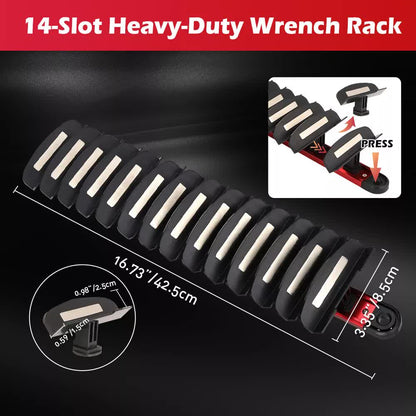14 Slots Magnetic Spanner Rack Spanner Organizer Holder Portable Adjustable Au V465-81132