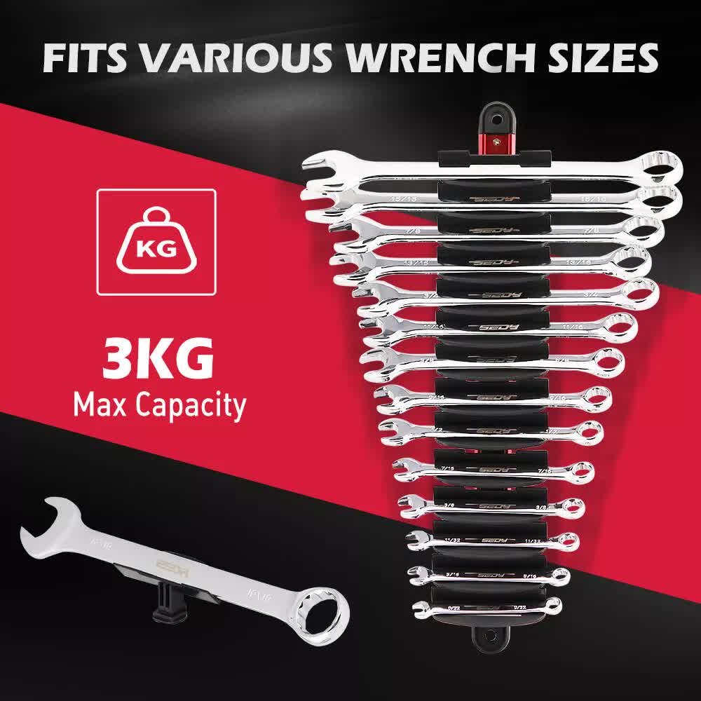 14 Slots Magnetic Spanner Rack Spanner Organizer Holder Portable Adjustable Au V465-81132