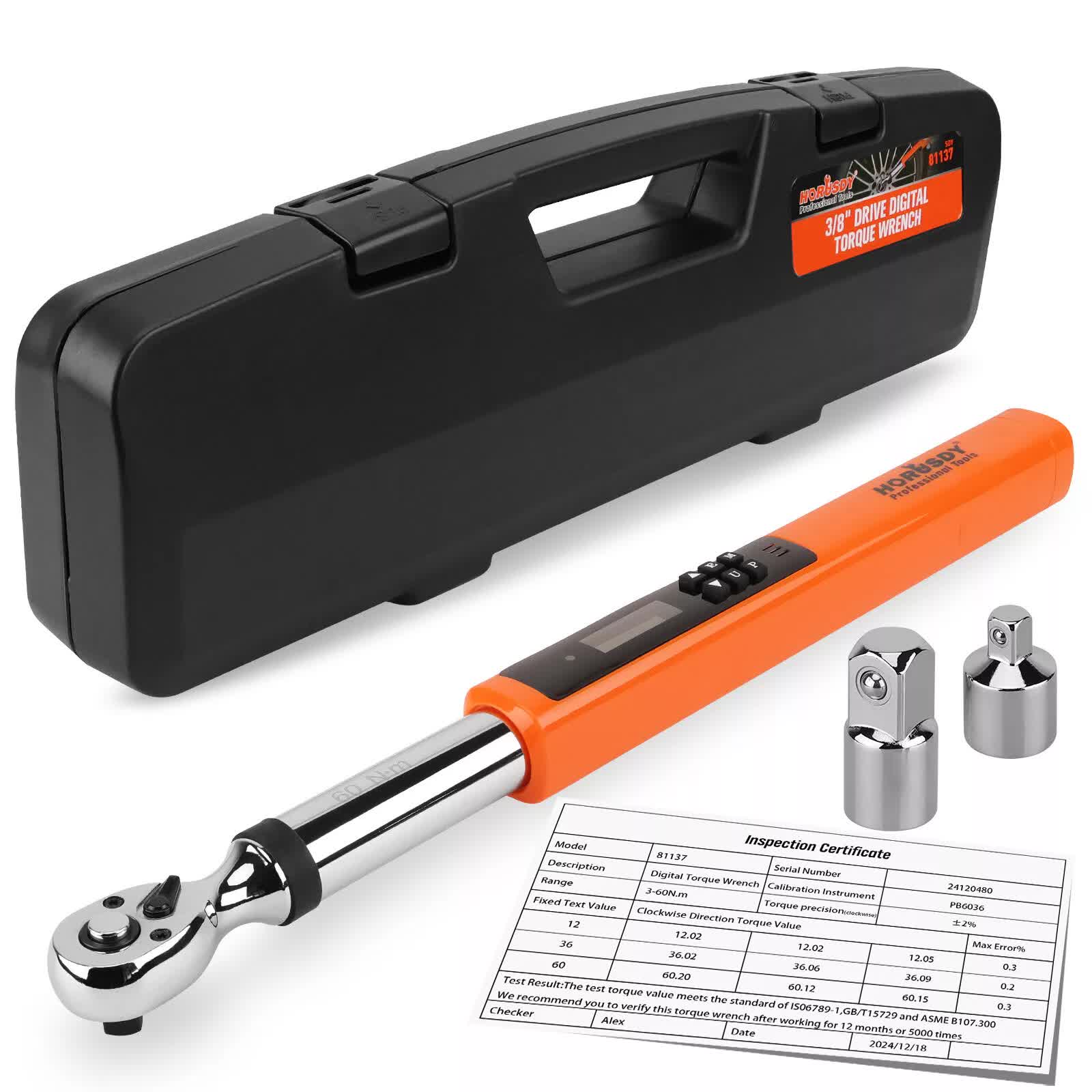 3/8" Drive Digital Torque Wrench Electronic Adjustable Torque Range 44ftlb V465-81137