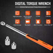 3Pc 1/2" Digital Torque Wrench Set Adjustable 17-340N.m / 25-250ft.lb Motorcycle V465-81138