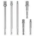 6Pc Drill Socket Adapter Set Long Short Combination Extension Impact Nut Driver V465-82001