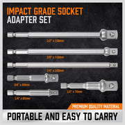 6Pc Drill Socket Adapter Set Long Short Combination Extension Impact Nut Driver V465-82001