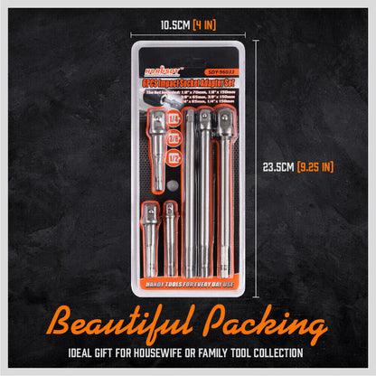 6Pc Drill Socket Adapter Set Long Short Combination Extension Impact Nut Driver V465-82001