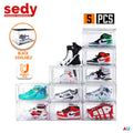5PC Stackable Shoe Display Box Hard Acrylic Sneaker Storage Containers Case V465-82010