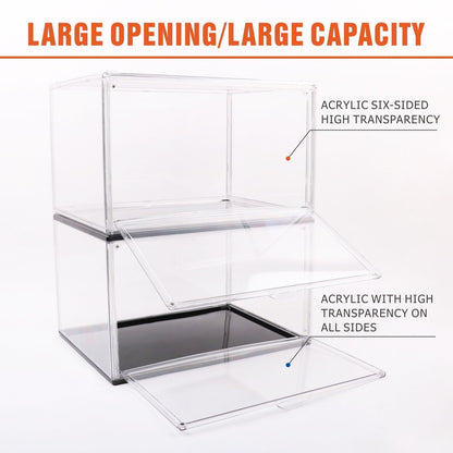 5PC Stackable Shoe Display Box Hard Acrylic Sneaker Storage Containers Case V465-82010