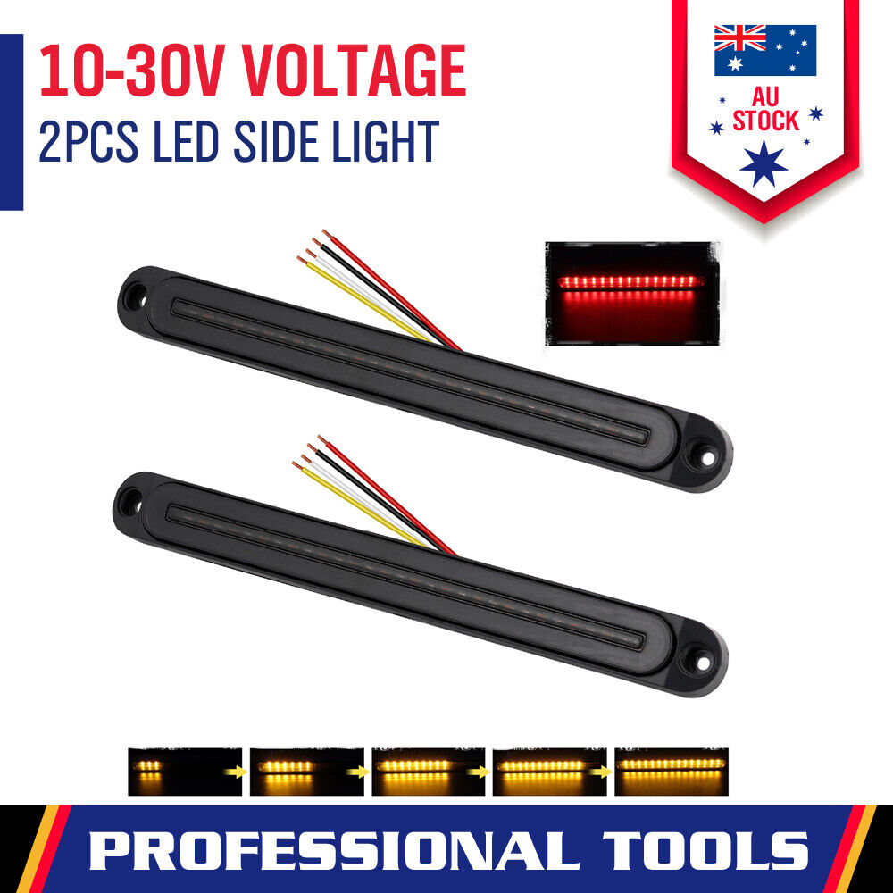2Piece LED Tail Lights Flowing Turn Signal Stop brake Trailer Truck Caravan IP68 V465-82022