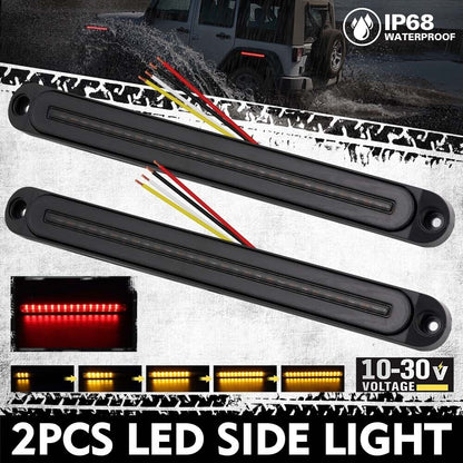 2Piece LED Tail Lights Flowing Turn Signal Stop brake Trailer Truck Caravan IP68 V465-82022