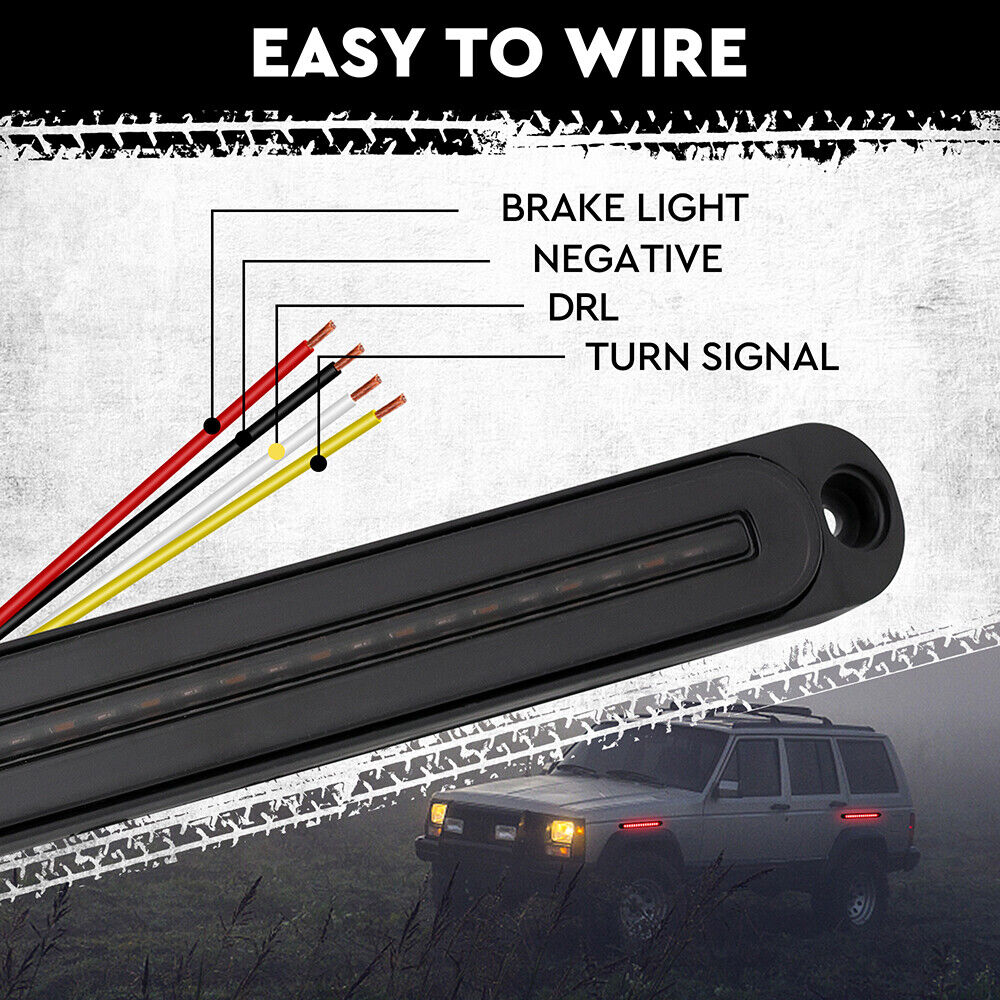 2Piece LED Tail Lights Flowing Turn Signal Stop brake Trailer Truck Caravan IP68 V465-82022
