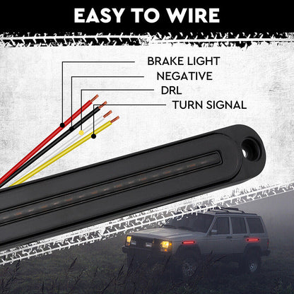 2Piece LED Tail Lights Flowing Turn Signal Stop brake Trailer Truck Caravan IP68 V465-82022