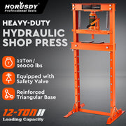 HORUSDY 12T Hydraulic Shop Press Bending H-Frame Benchtop Jack Stand Heavy Duty V465-82024-1