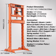 HORUSDY 12T Hydraulic Shop Press Bending H-Frame Benchtop Jack Stand Heavy Duty V465-82024-1