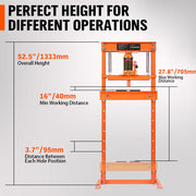 HORUSDY 12T Hydraulic Shop Press Bending H-Frame Benchtop Jack Stand Heavy Duty V465-82024-1