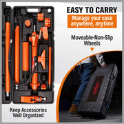 12T Porta Power Kit Hydraulic Ram Pump Oil Hose Automotive Body Repair Tool V465-82027