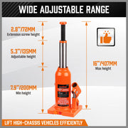 4-Ton (8,000 LBs) Hydraulic Bottle Jack Heavy Duty Car Lifter with Safety Valve V465-82038