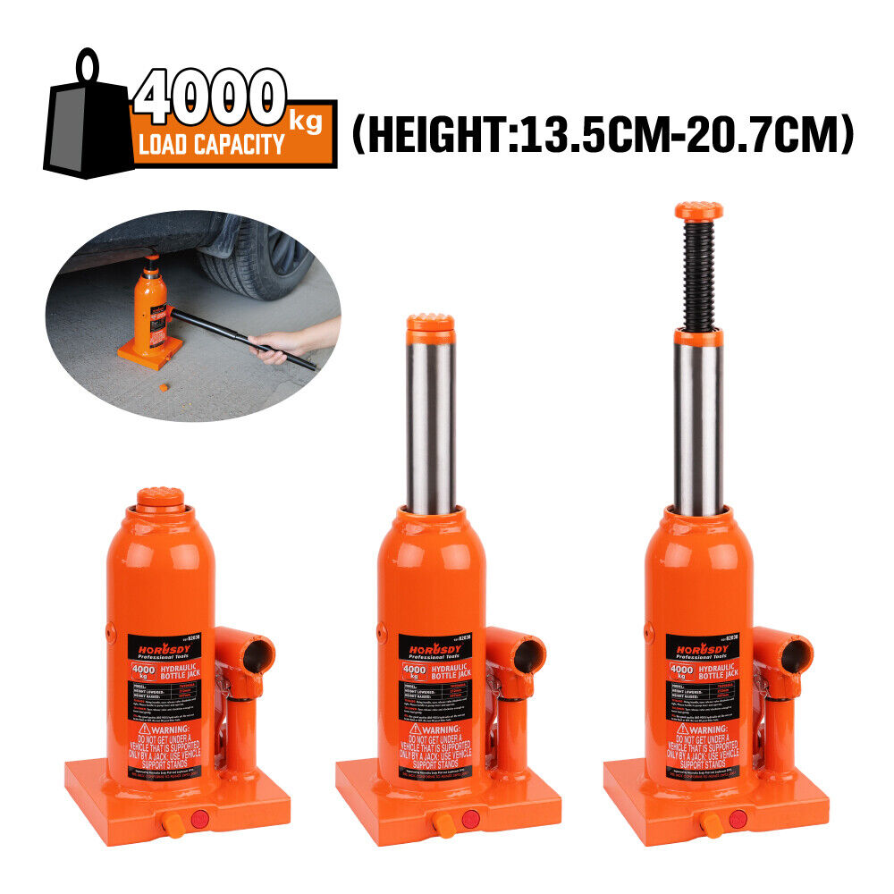 4-Ton (8,000 LBs) Hydraulic Bottle Jack Heavy Duty Car Lifter with Safety Valve V465-82038