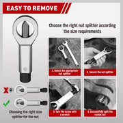 SEDY 4Pcs Metal Nut Splitter Kit Pressure Nut Cracker Remover Extractor Tool V465-82054