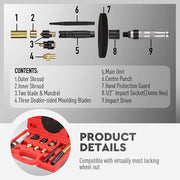 SEDY 10Pc Wheel Lock Removal Tool Kit Wheel Locking Nut Key Remover Kit With Box V465-82055