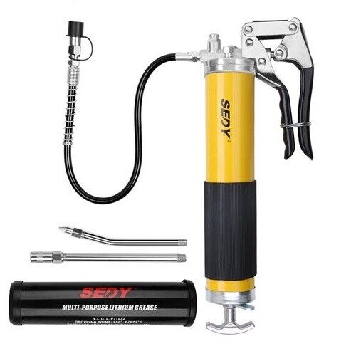 18inch Grease Gun 8000PSI Pistol Grip Flex Hose Heavy Duty Barrel With Cartridge V465-83001