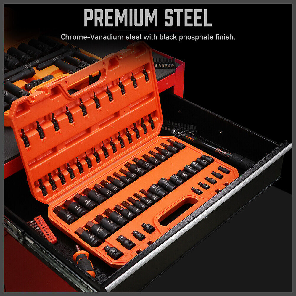 HORUSDY 66Pcs Torx Bit Socket Female External Socket Set Impact Adapter Socket V465-84025