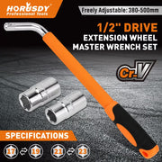 3Pcs Telescoping Lug Wrench 17/19mm 21/23MM Extendable Lug Wrench Tire Wrench V465-84077